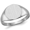 14kt White Gold Ladies' Round Signet Ring with Solid Back