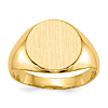 Ladies' Round Signet Ring with Solid Back 14k Yellow Gold