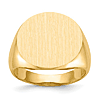 Men's Round Signet Ring with Open Back 14k Yellow Gold