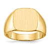 14k Yellow Gold Men's Oblong Signet Pinky Ring with Closed Back