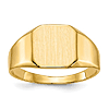 Men's Octagonal Signet Ring with Solid Back 14k Yellow Gold