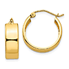 14k Yellow Gold 1/2in Huggie Hoop Earrings 5.5mm