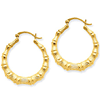 14kt Yellow Gold 3/4in Bamboo Hoop Earrings