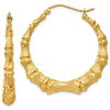 14kt Yellow Gold 1in Bamboo Hoop Earrings