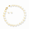 14kt Yellow Gold Girls' Cultured Pearl Bracelet and Screwback Earrings