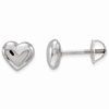 14kt White Gold Kid's Madi K Puffed Heart Post Earrings
