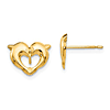 14k Yellow Gold Children's Dolphin Heart Earrings