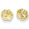 14kt Yellow Gold 1/4in Rosebud Flower Post Earrings