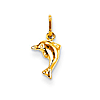 14kt Yellow Gold Madi K Small Hollow Dolphin Charm