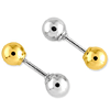 14k Two-tone Gold Madi K Reversible 4mm Ball Earrings