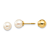 14k Yellow Gold Madi K Freshwater Cultured Pearl and Ball Earrings 6mm