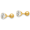 14k Yellow Gold Madi K Reversible CZ and Ball Earrings 5mm