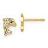 14k Yellow Gold Madi K Multi-colored CZ Dolphin Earrings