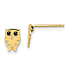 14k Yellow Gold Madi K Black CZ Owl Earrings