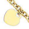 14kt Yellow Gold 7 1/4in Heart Charm Bracelet 5mm