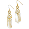 14kt Yellow Gold 2in Beaded Tassel Drop Earrings