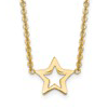 14k Yellow Gold Five Open Star Station Necklace