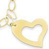 14kt Yellow Gold 7 1/4in Open Heart Charm Bracelet with Oval Links