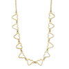 14k Yellow Gold Open Heart Charm Necklace with Cable Links