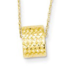 14kt Yellow Gold Diamond-cut Barrel Bead on 16in Necklace