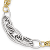 14kt Two-tone Gold 7 1/2in Italian Cable Chain Oval Link Bracelet