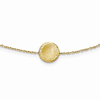 14kt Yellow Gold 3/8in Brushed Disc on 18in Chain
