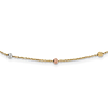 14k Tri-color Gold Polished and Diamond-cut Beaded Necklace 18in