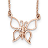 14k Rose Gold 1/2in Butterfly on 17in Necklace