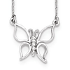 14k White Gold Small Butterfly Necklace