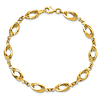 14k Yellow Gold Nested Oval Link Bracelet 7.5in