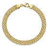 14k Yellow Gold Mesh Strand Link Bracelet 7.5in