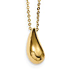 14k Yellow Gold Italian 3-D Puffed Teardrop Necklace 18in