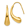 14k Yellow Gold Puffed Teardrop Earrings 7/8in