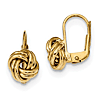 14k Yellow Gold Italian Knot Leverback Earrings