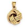14kt Yellow Gold 5/8in Italian Textured Love Knot Pendant