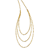 14k Yellow Gold Three-Strand Bib Necklace with Small Oval Plate Links