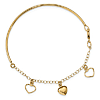 14kt Yellow Gold 7in Bangle Bracelet with Dangling Heart Charms