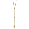 14k Yellow Gold Italian Rosary Necklace with Small Cross