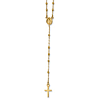 14k Yellow Gold Petite Beaded Rosary Necklace 17in