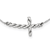 14kt White Gold Twisted Sideways Cross 17in Necklace