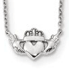 14kt White Gold Claddagh Necklace