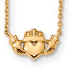 14kt Yellow Gold Claddagh Necklace