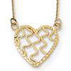 14k Yellow Gold Open Wavy Heart Necklace