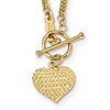 14k Yellow Gold Heart Toggle Necklace