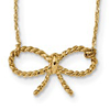 14k Yellow Gold Twisted Bow Necklace 16 1/2in