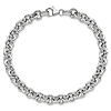 14k White Gold 7.75in Rolo Link Bracelet 6.5mm Wide