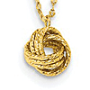 14k Yellow Gold Diamond-cut Love Knot Necklace