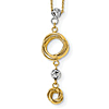 14k Two-tone Gold Love Knots and Beads Drop Necklace