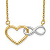 14k Two-tone Gold Heart and Infinity Necklace