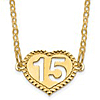 14k Two-tone Gold Hearts Quinceanera Necklace
